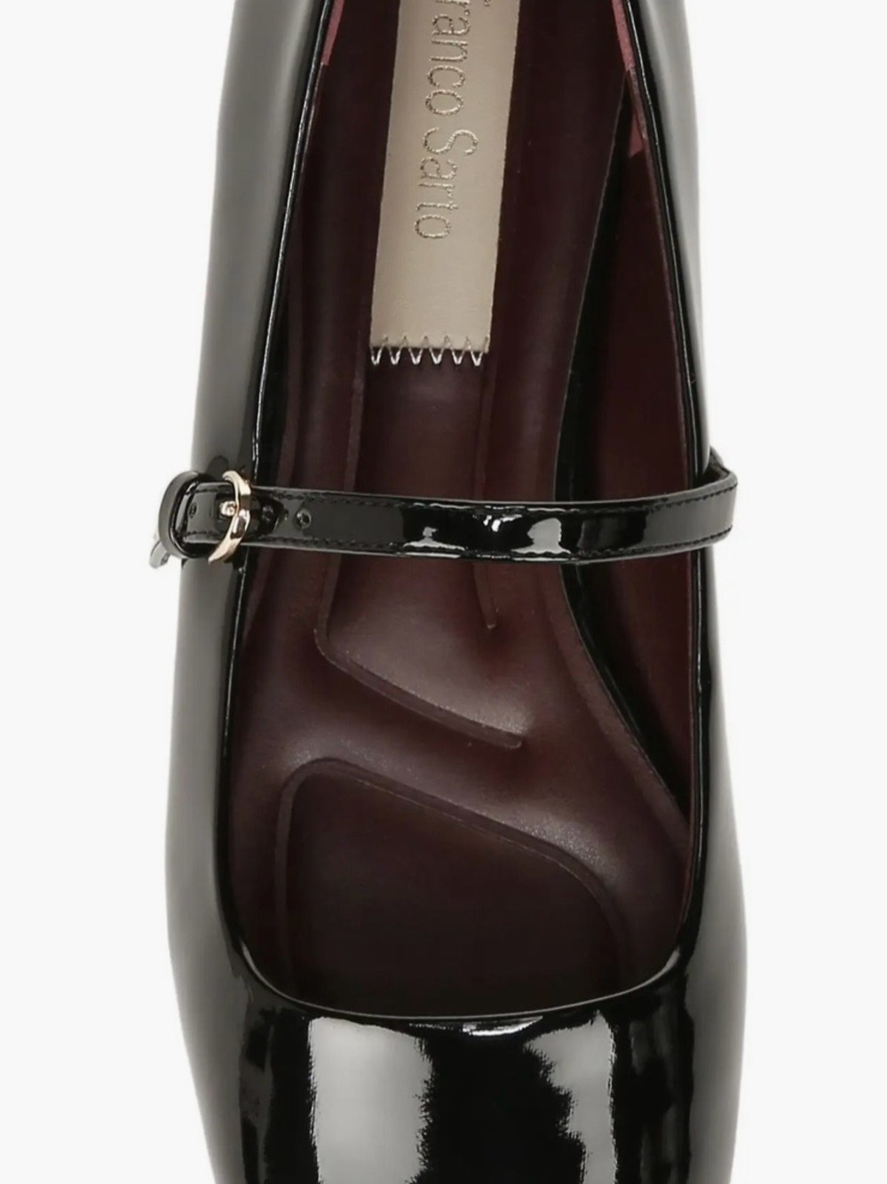 Franco Sarto Tinsley Square Toe Black Patent Mary Jane Flats - Picture 3 of 10